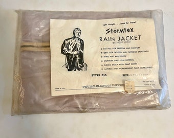 Men's Sz. XL Stormtex Plastic Raincoat 1960s