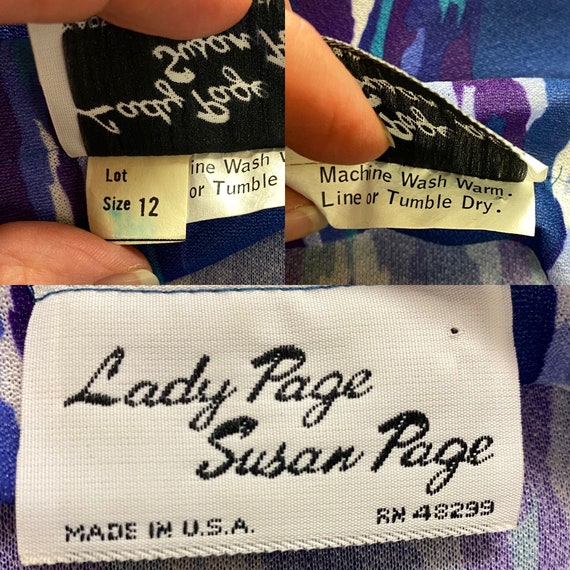 SZ. L 1980'S Dress "Lady Page Susan Page" - image 9