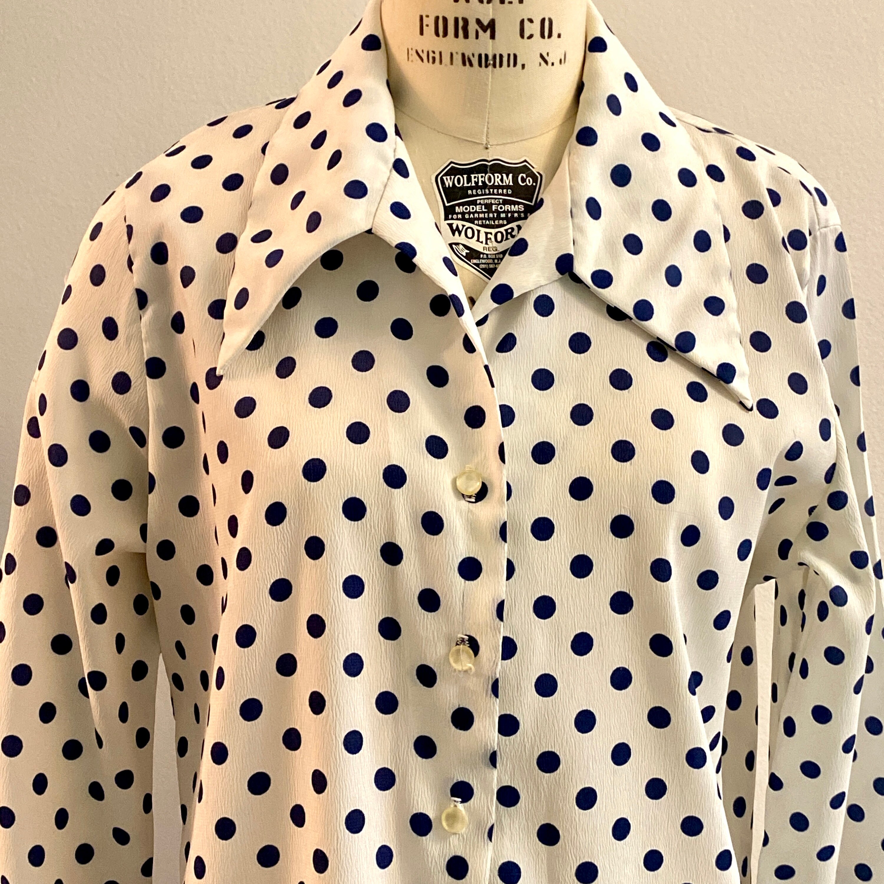 Sz. XL Polkadot 1960's Shirt - Etsy