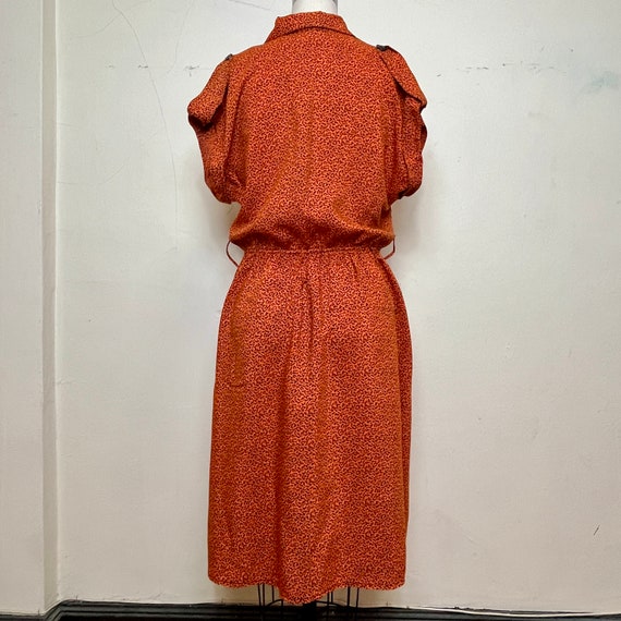 Sz. L 1980's does 40's Rayon Dress - image 2