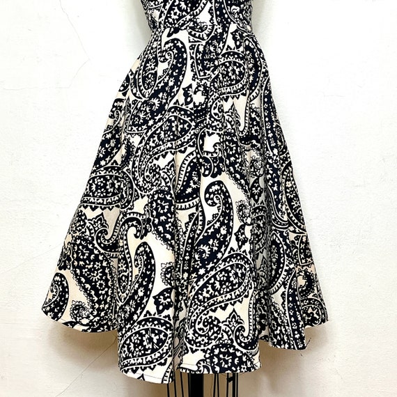 Sz. XS 1950's Cotton Paisley Dress "Suzy Perette"… - image 8