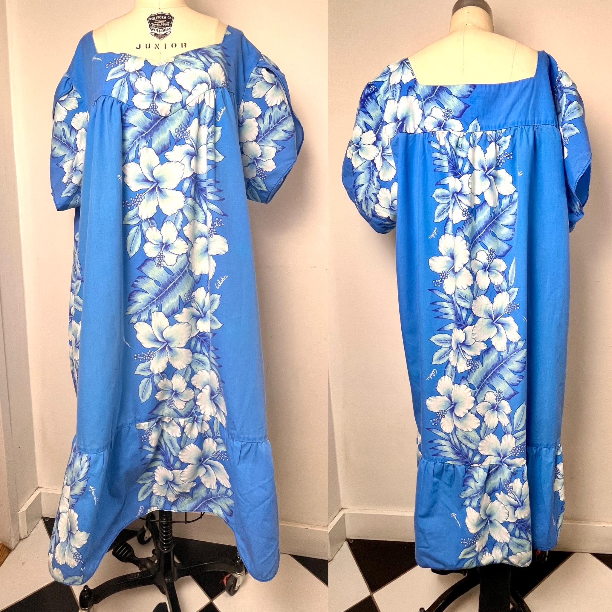 Sz. XL 1980's Hawaiian Muumuu - Etsy
