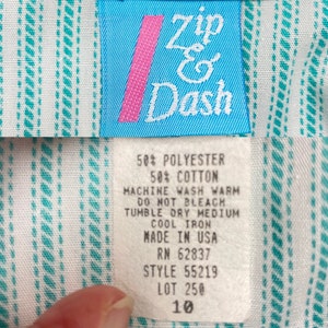 Sz 10 Vintage Zip & Dash Zip Front Dress image 9
