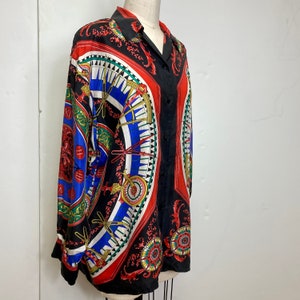 Sz. M Silk 1980's Blouse image 5