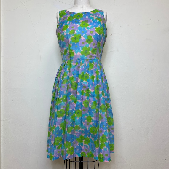 Sz. S 1960's Floral Sundress - image 1