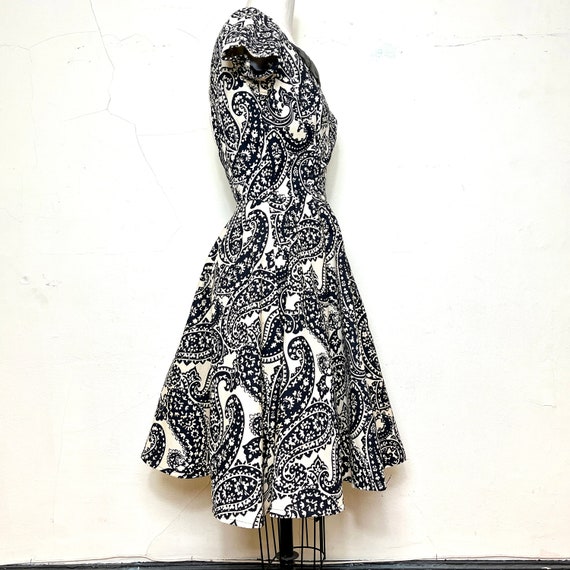 Sz. XS 1950's Cotton Paisley Dress "Suzy Perette"… - image 3