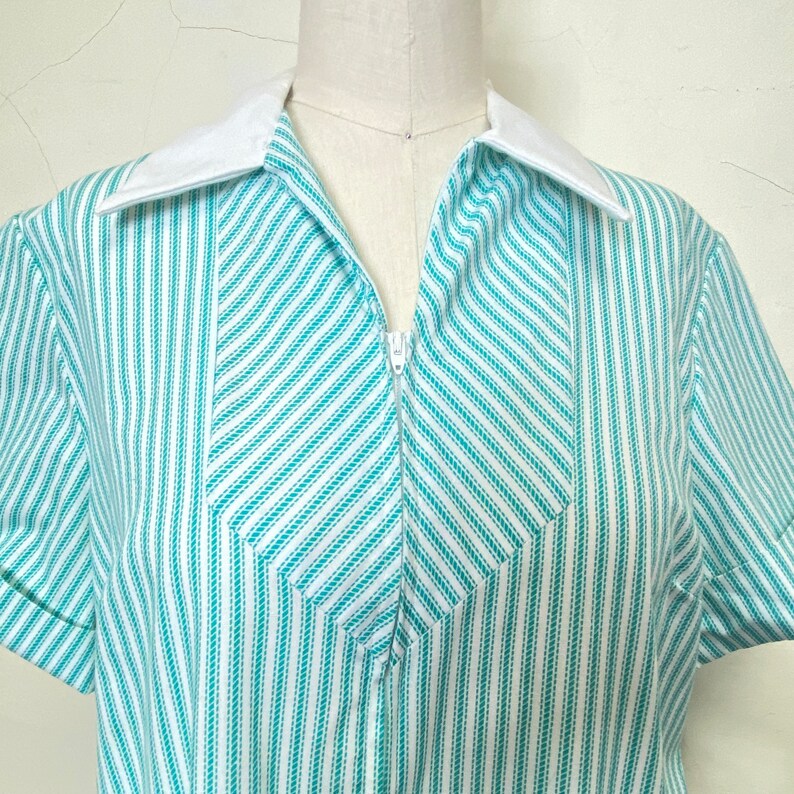 Sz 10 Vintage Zip & Dash Zip Front Dress image 10