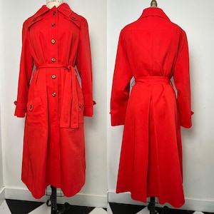 Sz. L 1970&#39;s Belted Red Coat &quot;Pier 4 Davis of Boston&quot;