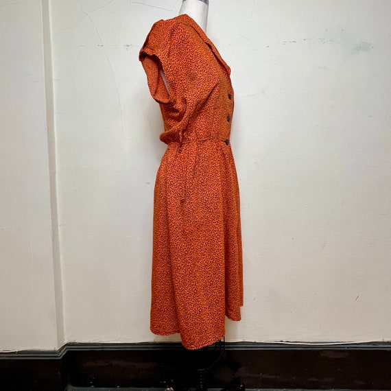 Sz. L 1980's does 40's Rayon Dress - image 4