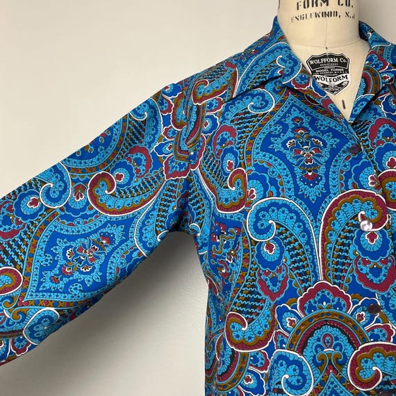 Sz. L 1970's Paisley Blouse "Frayne" - image 8