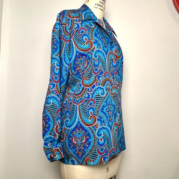 Sz. L 1970's Paisley Blouse "Frayne" - image 3
