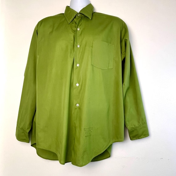 Sz. L 1960's/70's Green Men's Shirt 