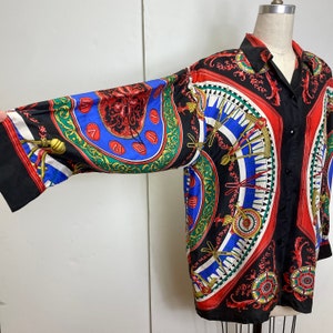 Sz. M Silk 1980's Blouse image 7