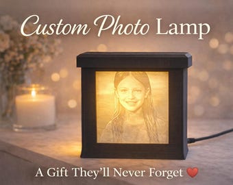 Custom 4-Photo Lithophane Cube • Personalized LED Night Light