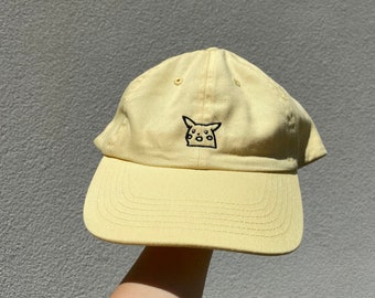 Surprised Pikachu - Pokemon Meme - Adjustable Dad Hat - Anime Embroidered Cap