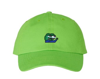 Pepe Frog - Meme - Adjustable Embroidered Baseball Cap - Multiple Colors - Gift - Handmade