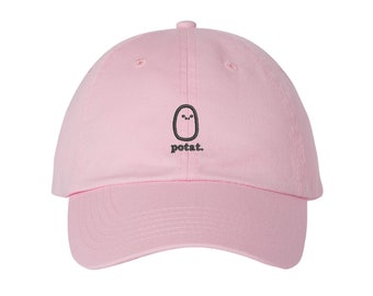 Potato - Potat. - Adjustable Embroidered Baseball Cap - Multiple Colors - Gift - Handmade