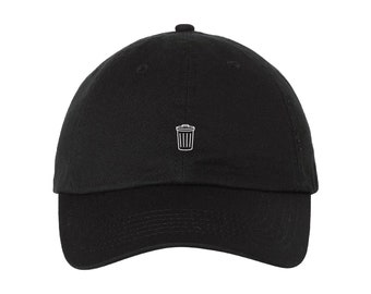 Trash Can - Adjustable Embroidered Baseball Cap/Hat - Multiple Colors - Gift - Handmade