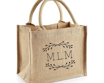 personalised hessian lunch bag