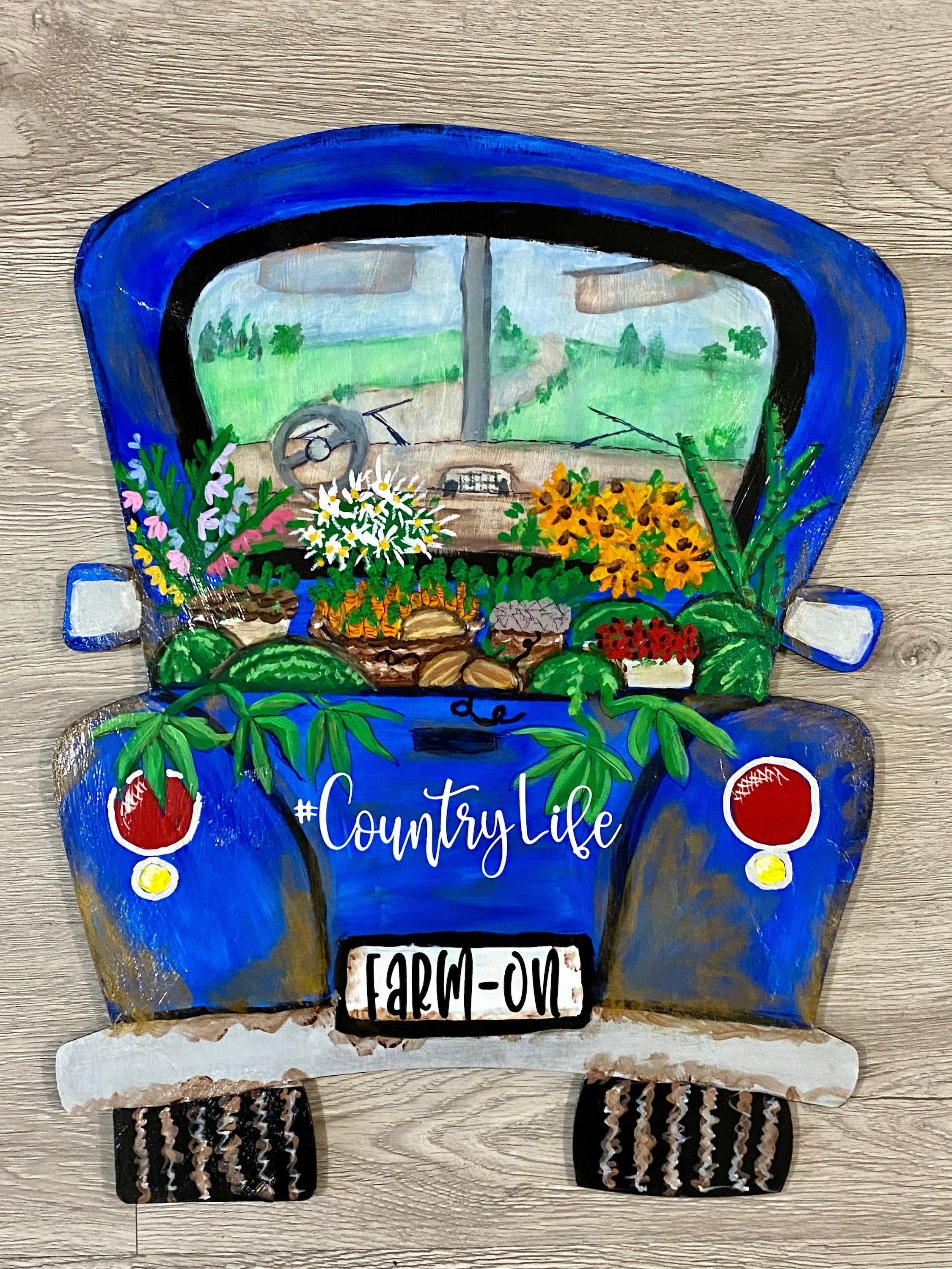 Country Farm Truck Wall Art Etsy