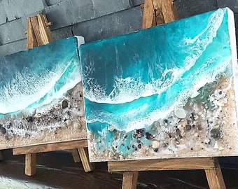 Ocean Art Canvase, Coastal Seascape Resin Canvase, Ocean Themed Art, Home Decor, Wall Art