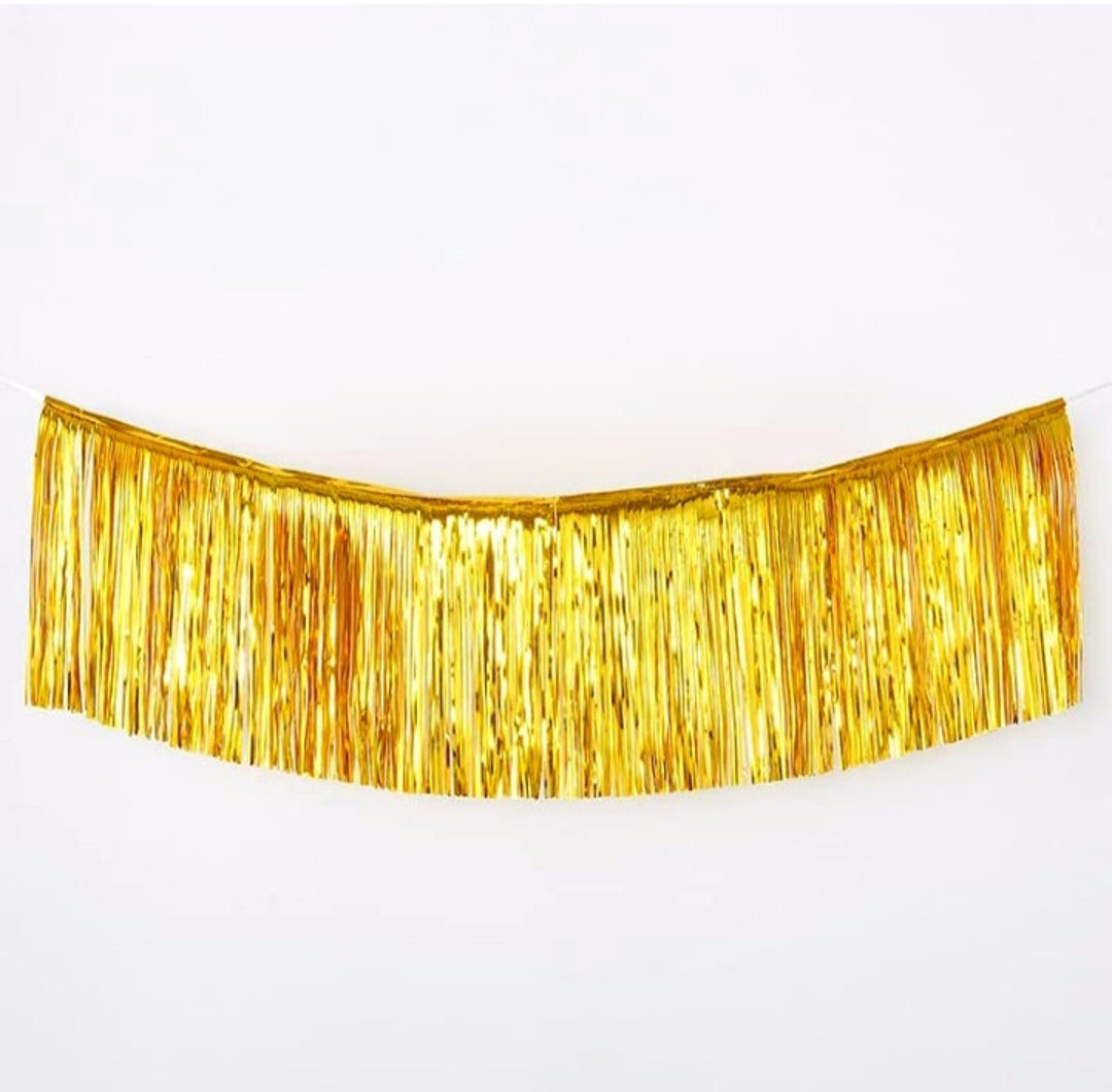 Gold Foil Fringe Garland, Backdrop, Wedding Decoration, Bridal Shower, Birthday Party Etsy