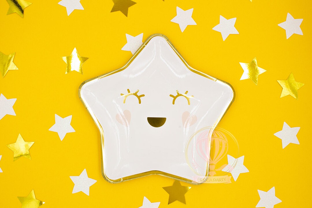 8 Twinkle Little Star Party Plates, Birthday Party, Baby Shower