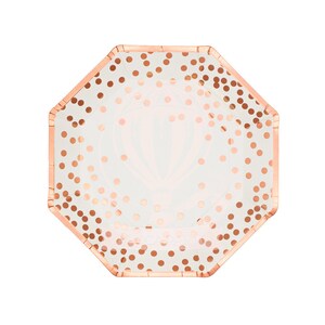 10 Octagon Confetti Party Plates, Bridal Shower, Birthday Party, Baby Shower
