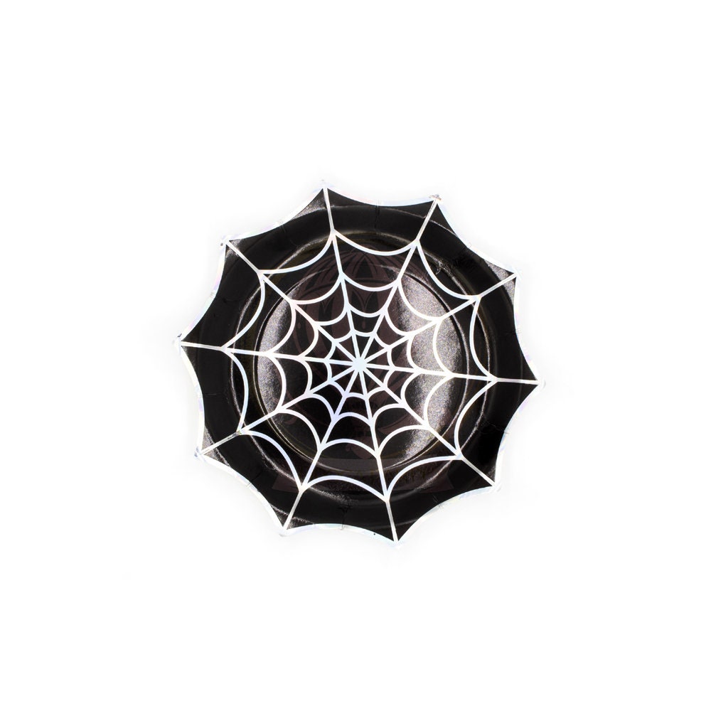 10 Spider Web Party Plates, Halloween, Birthday Party