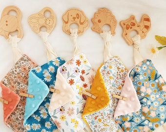 Zintuiglijke ontwikkeling crinkle tag deken, crinkle baby speelgoed kinderkamer reizen, kalmeren fopspeen deken speelgoed, wilde bloem baby shower cadeau voor baby