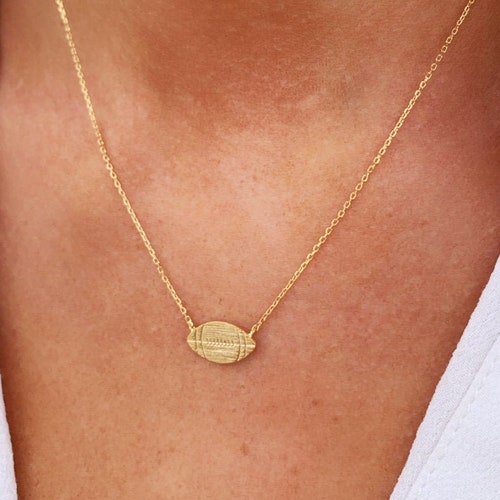 18k Gold Plated Dainty Football Pendant 