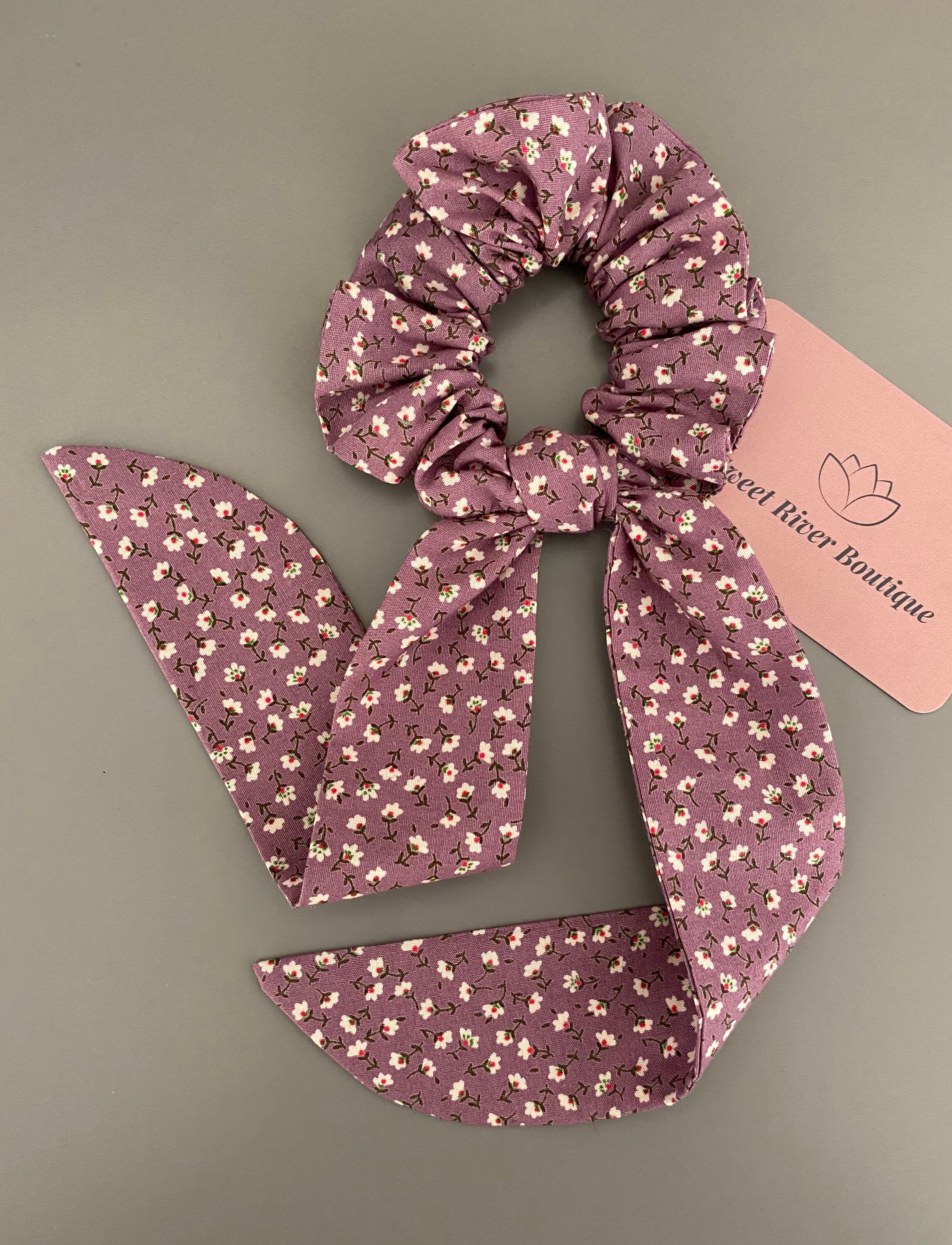 Handmade hair scrunchie scarf mauve handmade scrunchie Etsy