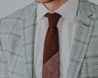 Bordeaux stropdas, stropdassen, fluwelen stropdassen, handgemaakte stropdassen, wollen stof, Paisley Pochet