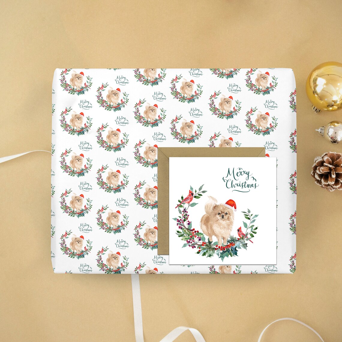 Christmas Wrapping Paper / Gift Wrap Dog themed ...
