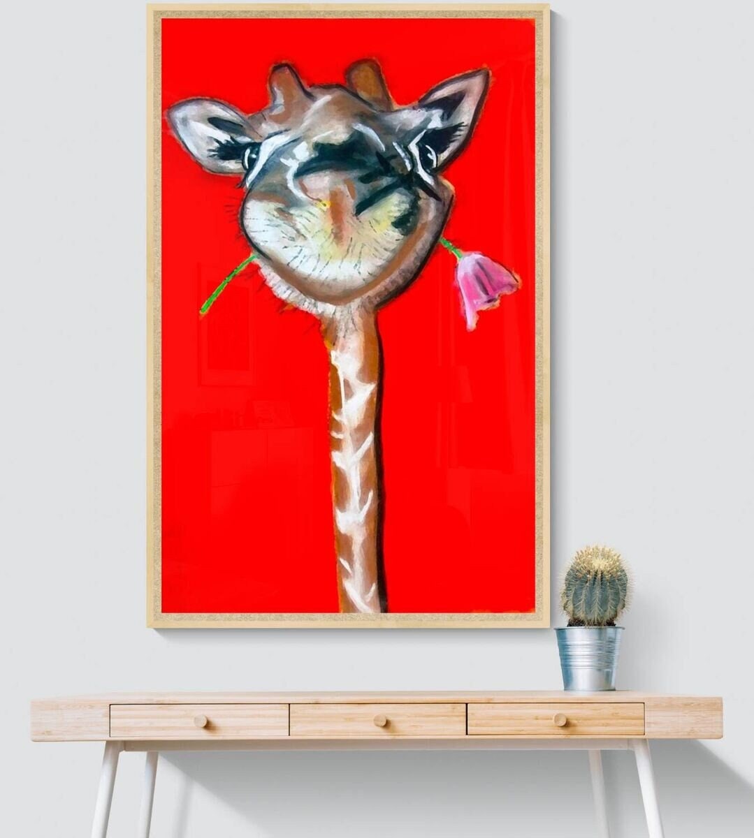 Impression Toile Girafe Art Contemporain