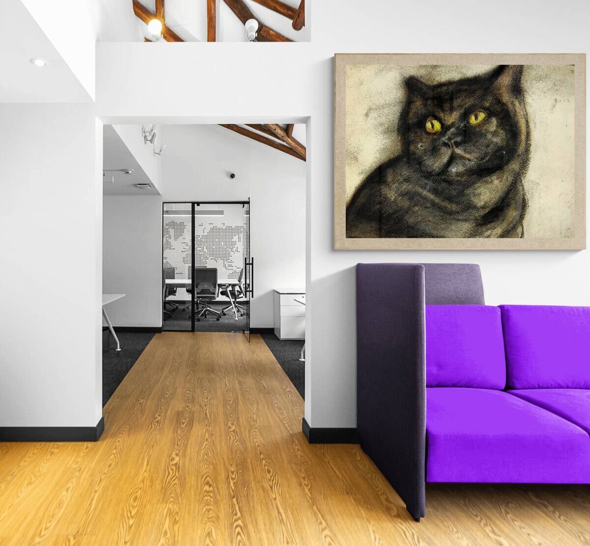 Impression Toile Chat Art Contemporain