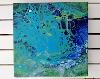 Blue Painting Abstract Artwork Fluid Art Original Acrylic Painting