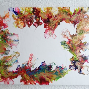 Acrylic Dutch Pour Painting Original Painting Colorful Painting Acrylic Pouring Abstract Artwork Contemporary Art