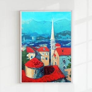 Pintura Original Montenegro Pintura Dubrovnik Fabricação Pintura Acrílica