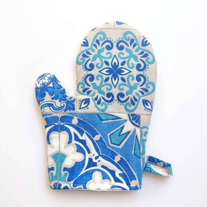Majolica Oven mitt (1pcs) | Italian print oven mitts| Mediterranean kitchen décor| Housewarming gift