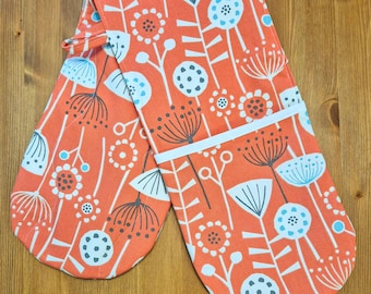 Scandi fall double oven mitt: autumn kitchen textiles