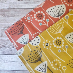 Bergen orange placemat, oilcloth waterproof placemat, outdoor table mat for garden decor, patio table setting