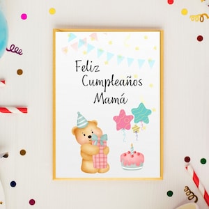 Feliz Cumpleanos Carta, Feliz Cumpleanos Mama, Feliz Cumpleanos Card, Happy Birthday Card for Mom in Spanish, Spanish Cards