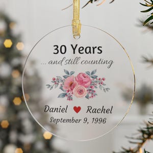 30th Wedding Anniversary for Couple, Personalized 30th Anniversary Ornament for Husband, Wife, Christmas Wedding Anniversary Gift for Parent