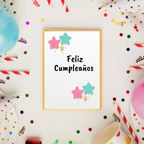 Feliz Cumpleanos Carta Feliz Cumpleanos Card Happy Birthday - Etsy España