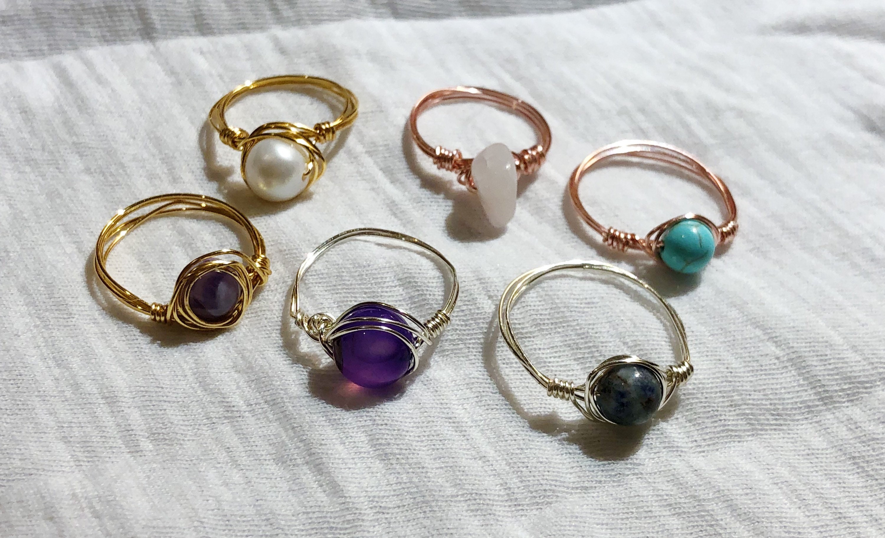 Crystal wire ring