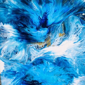 Acrylic Pour Painting 16x20 inch-abstract Art- large painting-professional canvas-Dutch pour technique