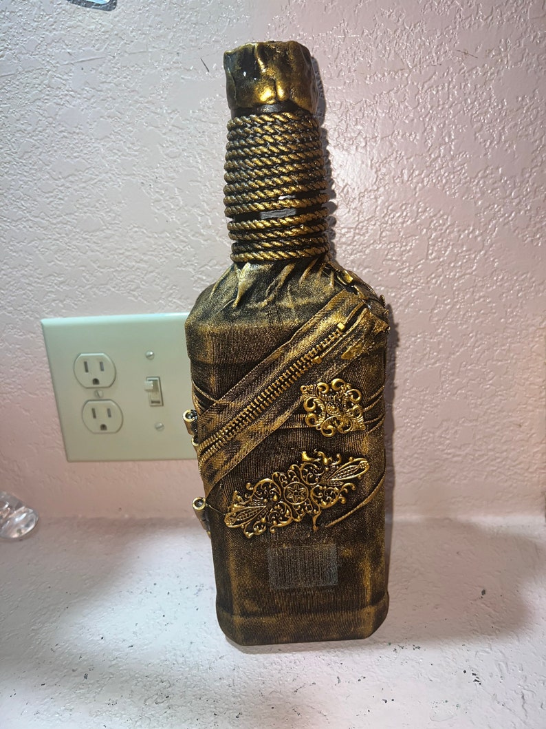 Jack Daniels Bottle Art Steam Punk Decor Steam Punk Bottle Etsy