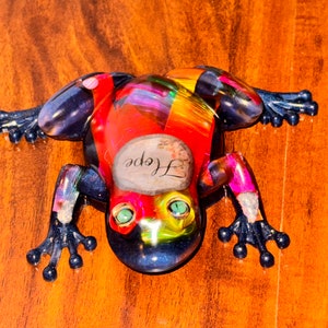 Adorable handmade resin frog,hope frog,  many colors, cute table decor, garden decor, unique one of a kind frog