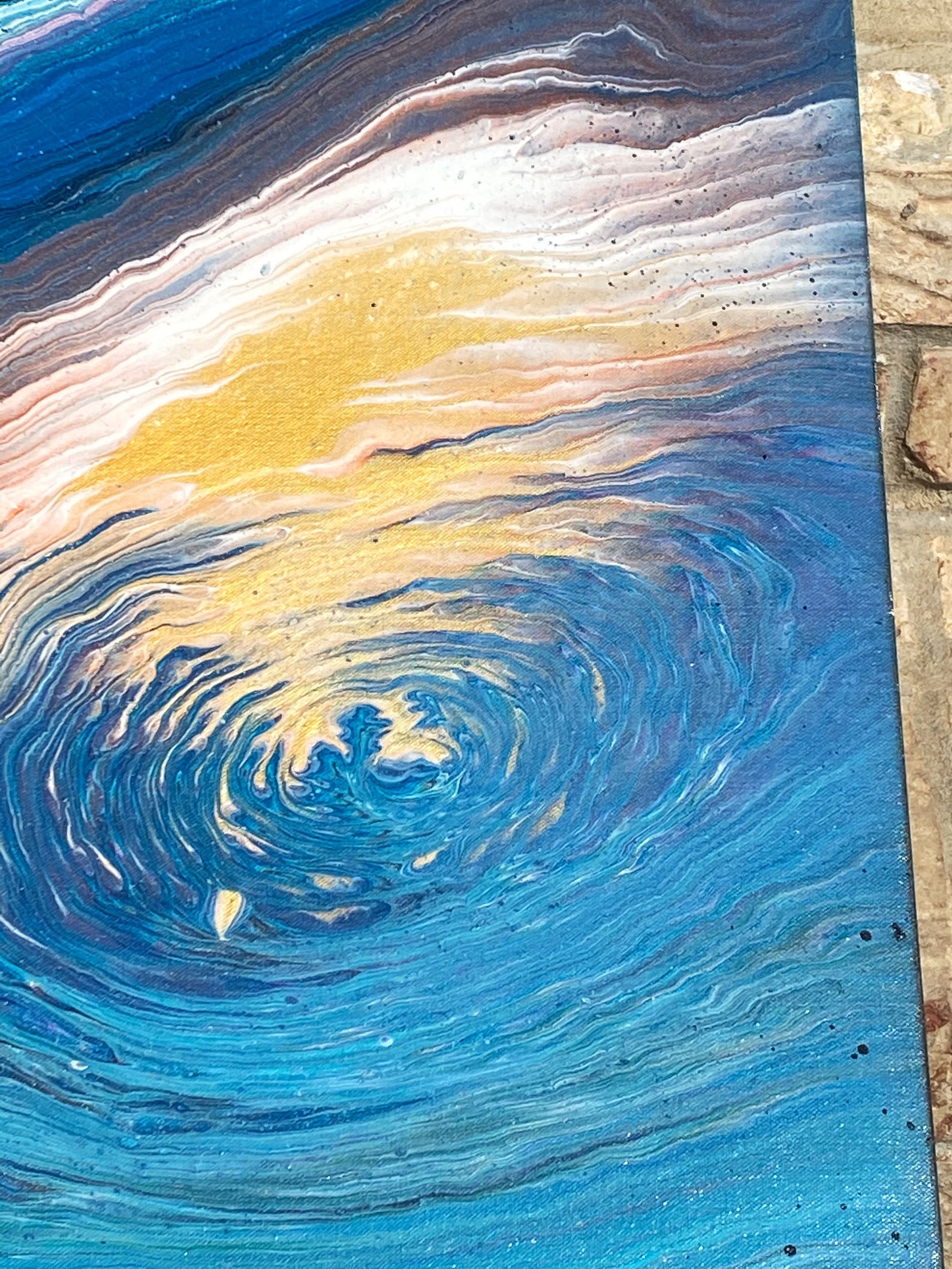 Acrylic Pour Painting 15x30 Inchwhirlpoolabstract Art Large Etsy